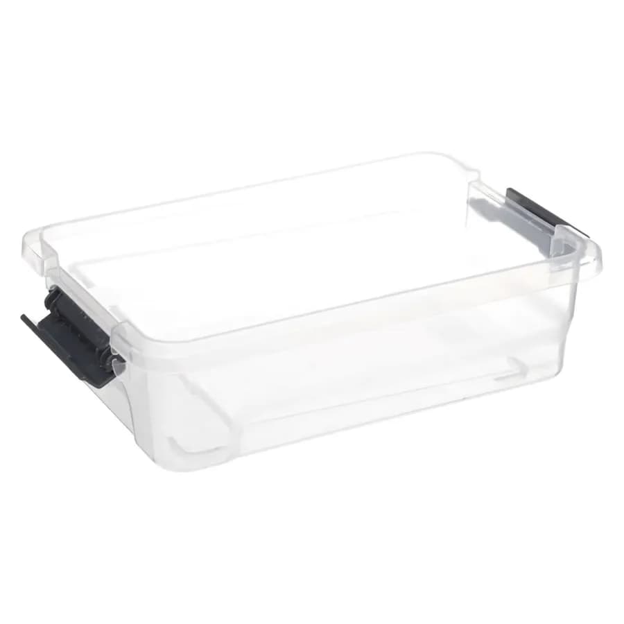 Organizer 26x7h cm trasparente con 4 scomparti antracite removibili