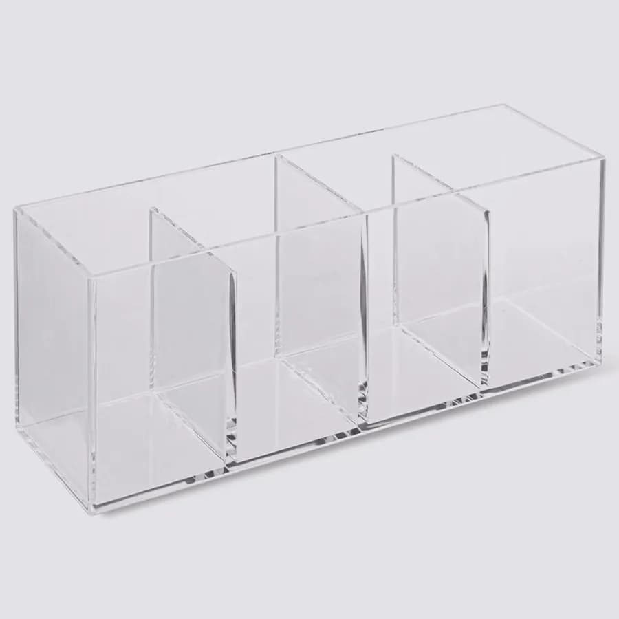 Contenitore portaoggetti 22x10h cm trasparente con 4 scomparti - Belive