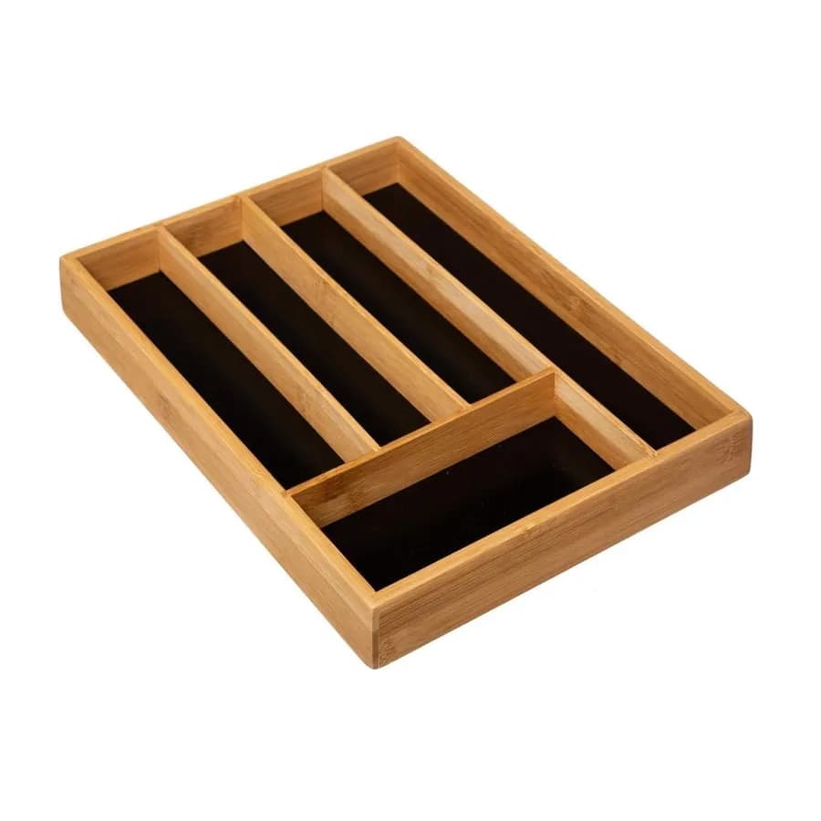 Portaposate 34x25 cm in legno di bambù naturale e nero