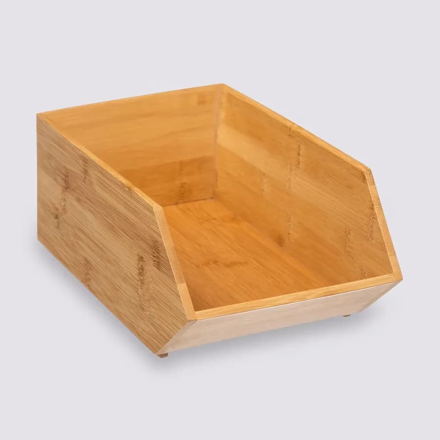 Organizer impilabile 31x18 cm in bambù naturale - Dilan