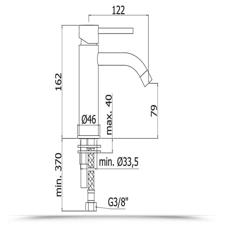 Miscelatore lavabo senza scarico cromato - Light di Paffoni