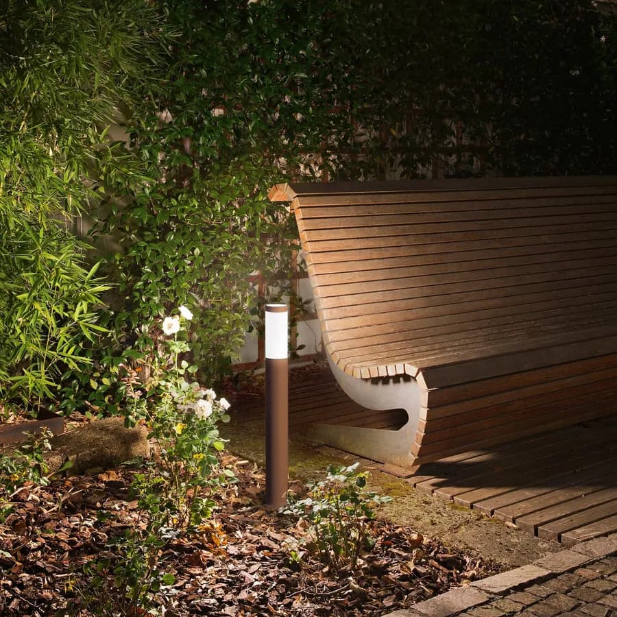 Paletto tubolare 11,5x70h cm in acciaio inox bronzo
