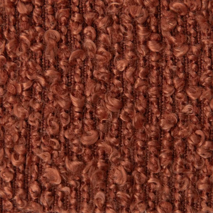 Panca 80x48 cm design ad arco in tessuto bouclé terraccotta - Rudy