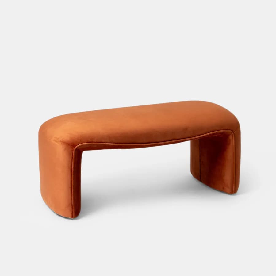 Panca 99x43h cm in velluto ruggine - Gisella