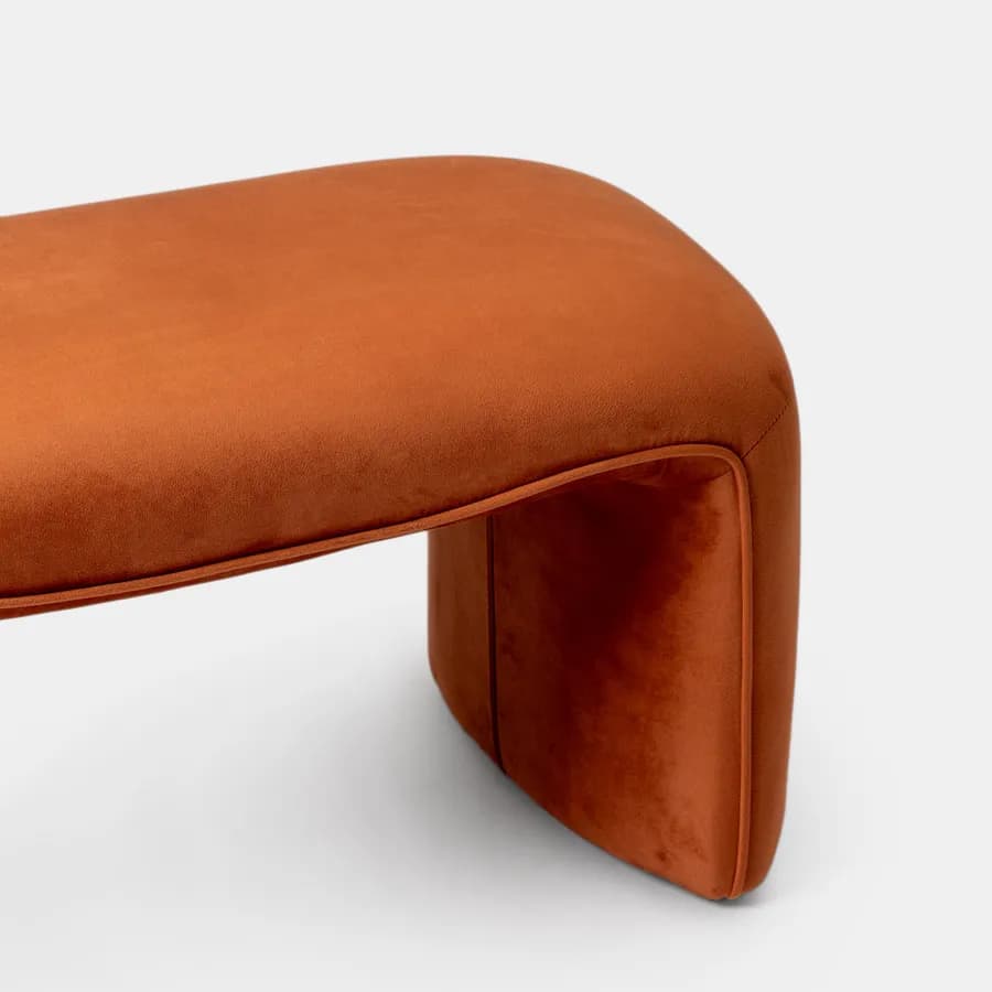 Panca 99x43h cm in velluto ruggine - Gisella