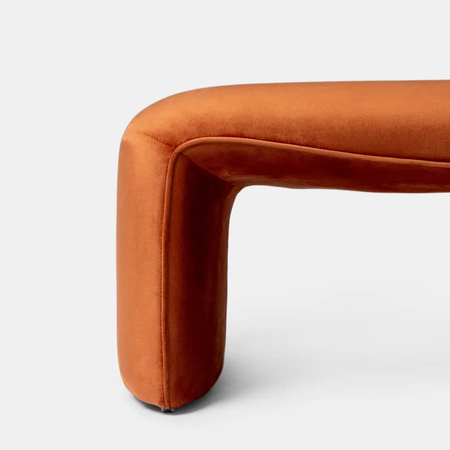 Panca 99x43h cm in velluto ruggine - Gisella