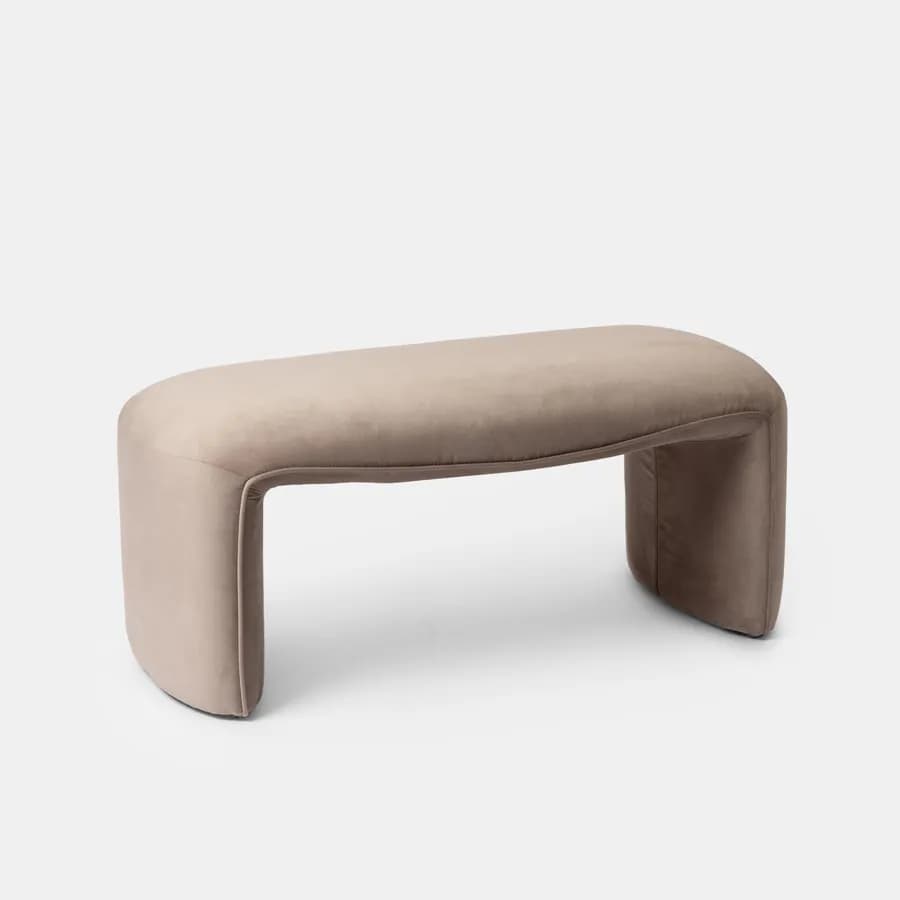 Panca 99x43h cm in velluto tortora chiaro - Gisella