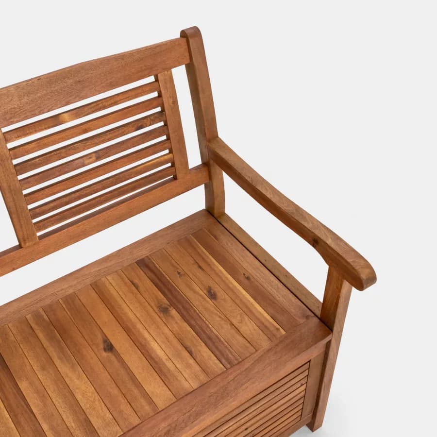 Panca con contenitore 157x90h cm in legno di acacia - Paja