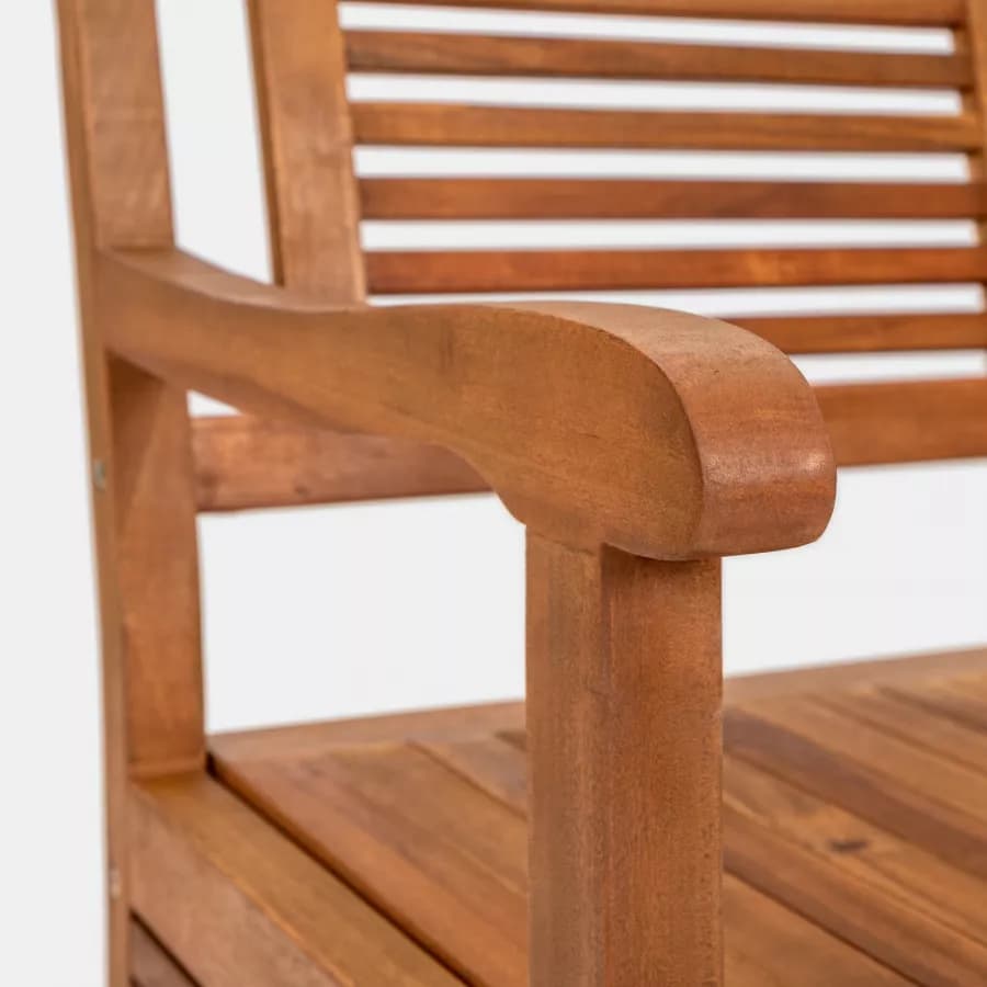 Panca con contenitore 157x90h cm in legno di acacia - Paja