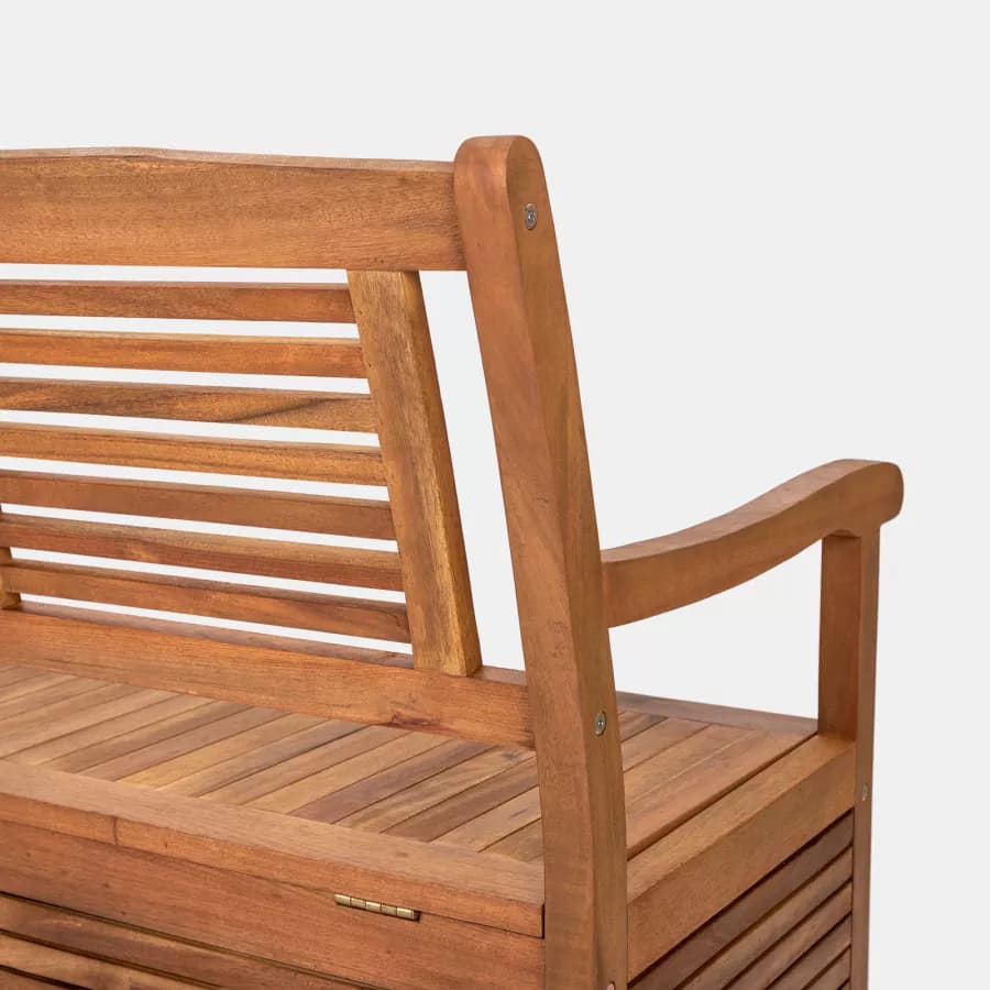 Panca con contenitore 157x90h cm in legno di acacia - Paja