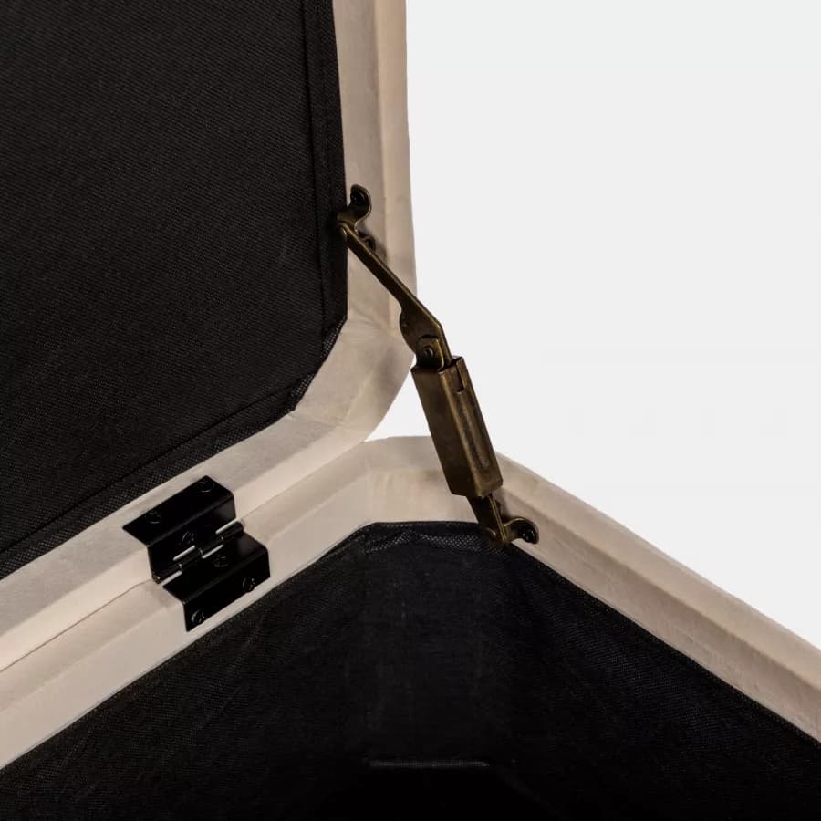 Panca contenitore 110 cm in velluto crema - Dria