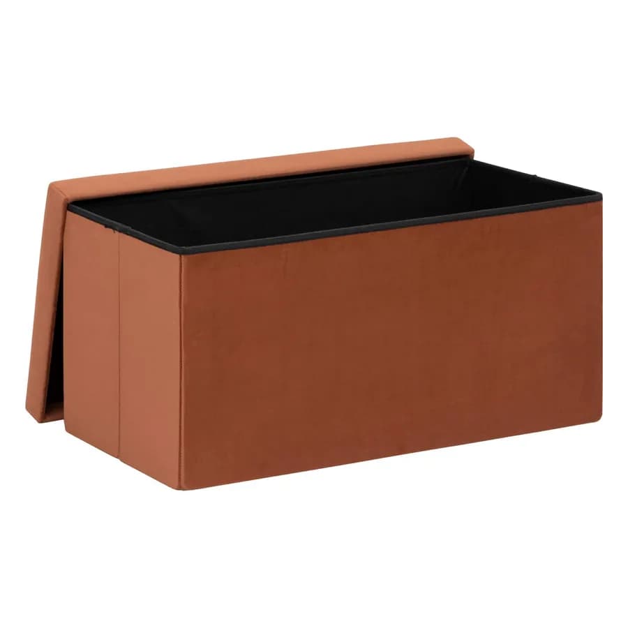 Panca contenitore pieghevole 76X38 cm in velluto terracotta - Rilay