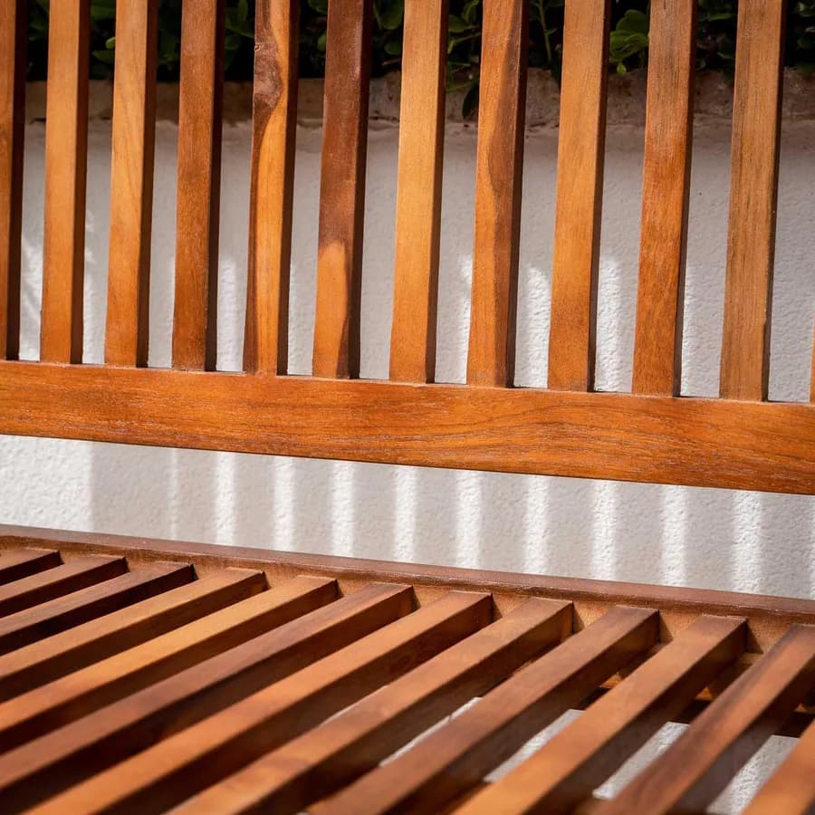 Panchina da giardino 2 posti 120x60 cm in legno teak - Louis