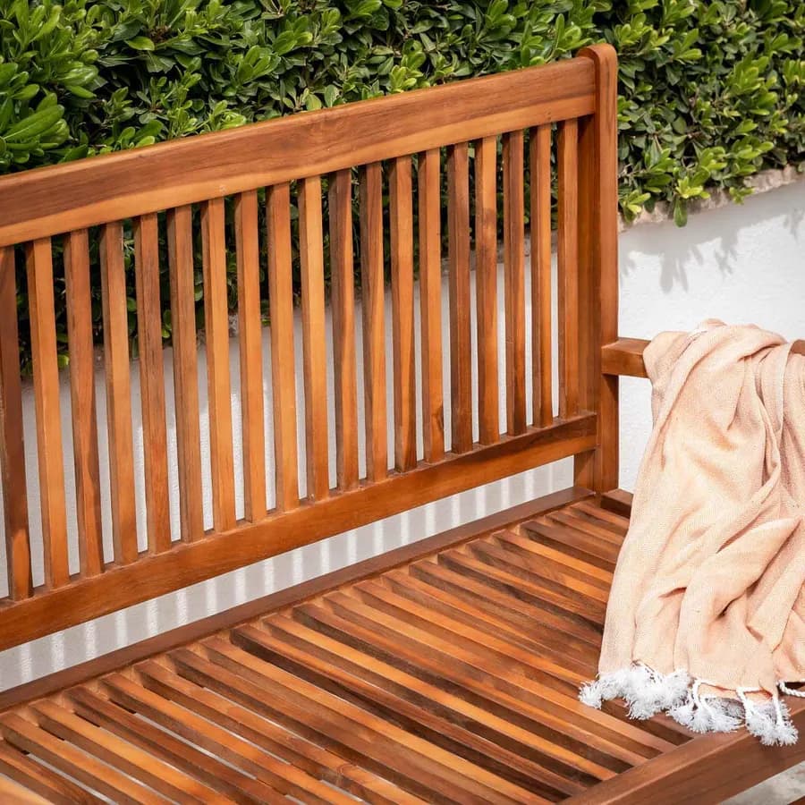 Panchina da giardino 2 posti 120x60 cm in legno teak - Louis