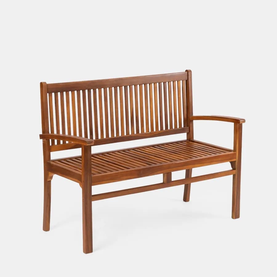 Panchina da giardino 2 posti 120x60 cm in legno teak - Louis