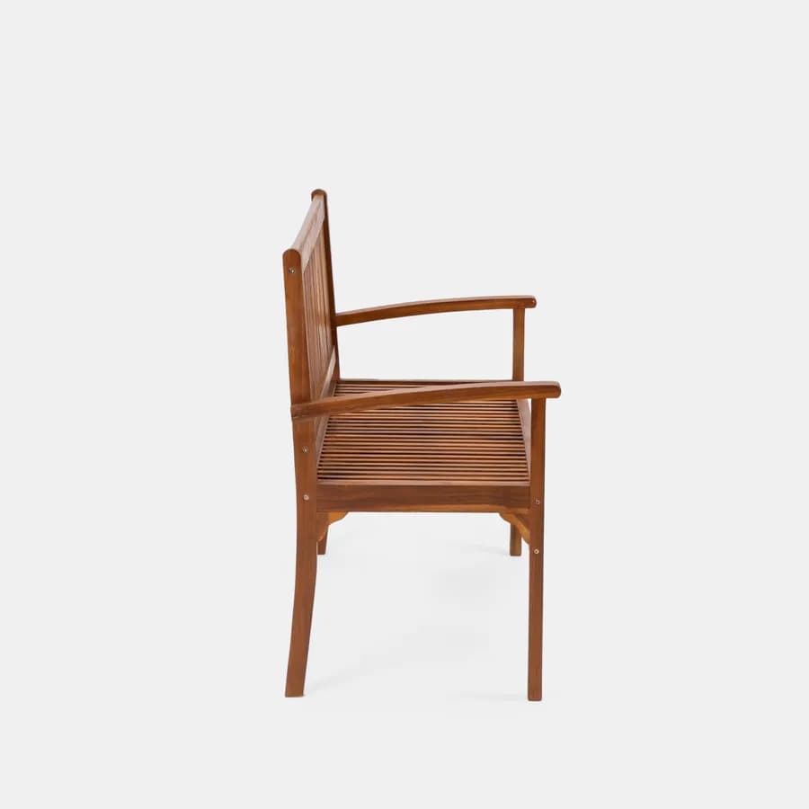 Panchina da giardino 2 posti 120x60 cm in legno teak - Louis