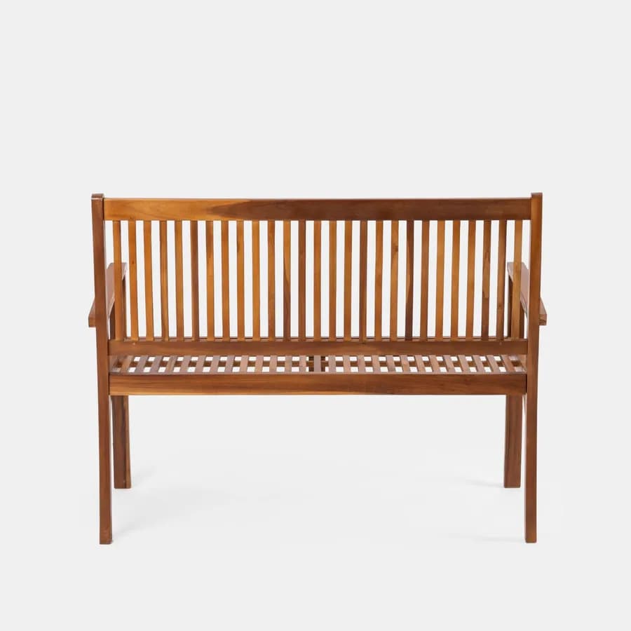 Panchina da giardino 2 posti 120x60 cm in legno teak - Louis