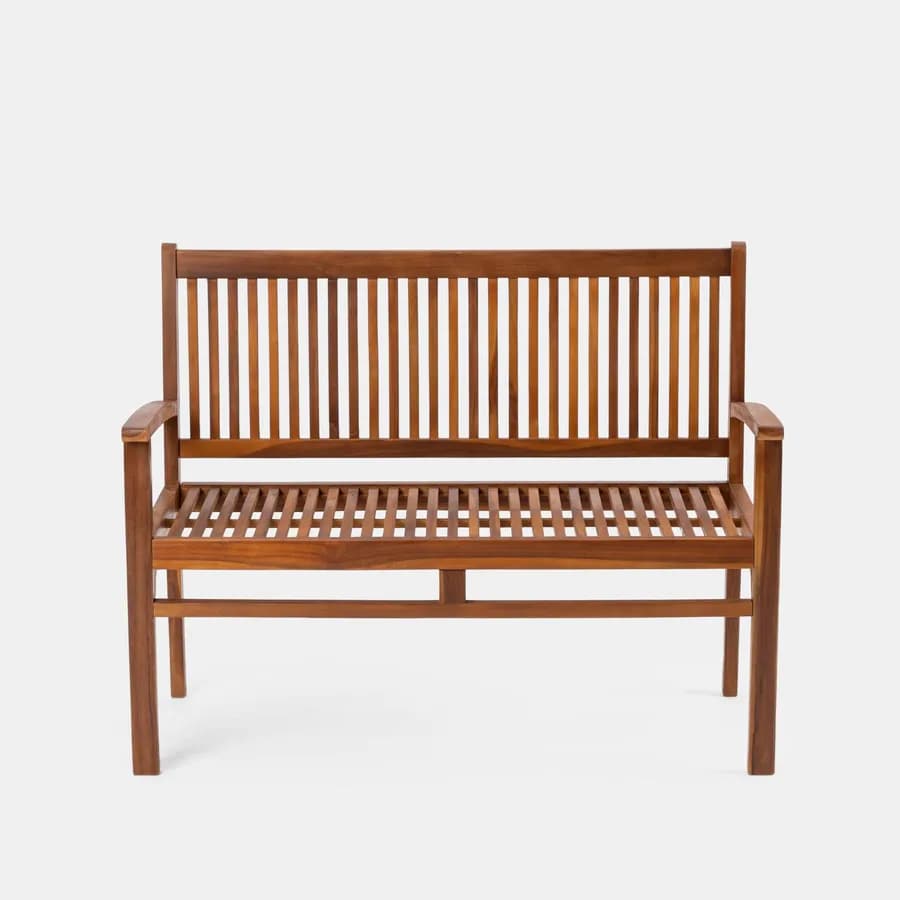 Panchina da giardino 2 posti 120x60 cm in legno teak - Louis