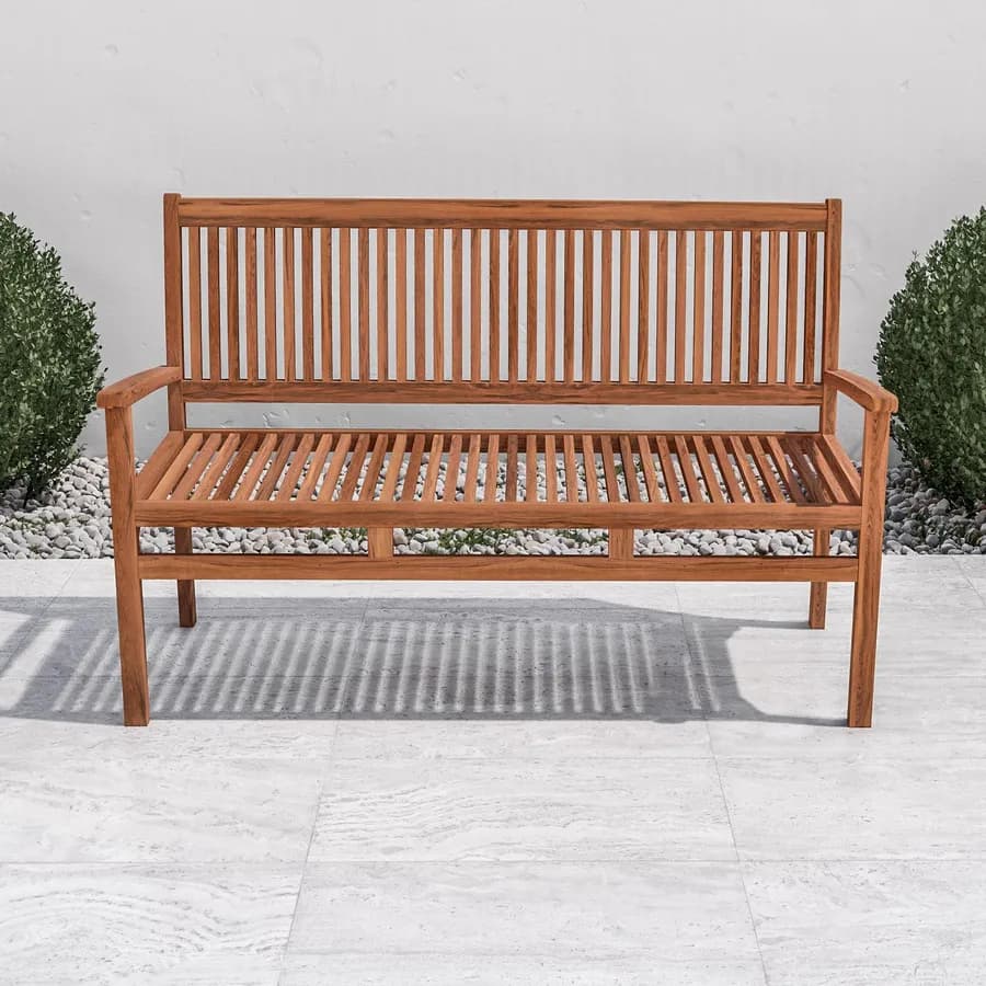 Panchina da giardino 3 posti 150x60 cm in legno teak - Louis