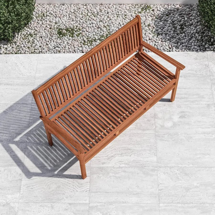 Panchina da giardino 3 posti 150x60 cm in legno teak - Louis