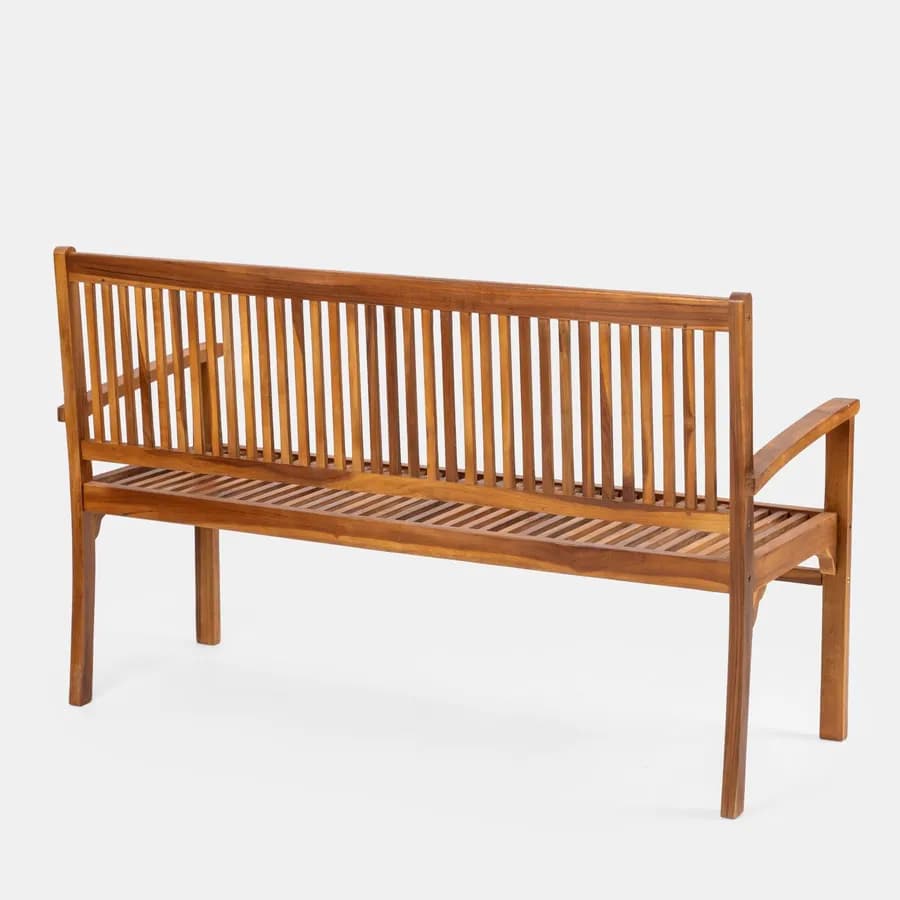 Panchina da giardino 3 posti 150x60 cm in legno teak - Louis