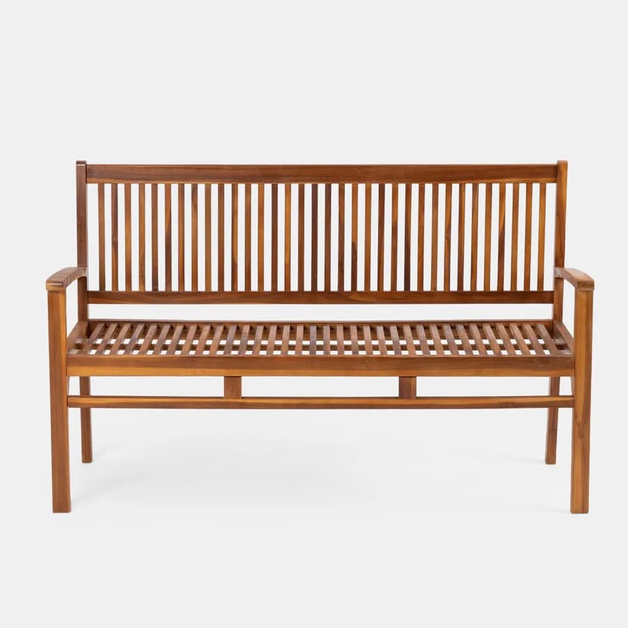 Panchina da giardino 3 posti 150x60 cm in legno teak - Louis