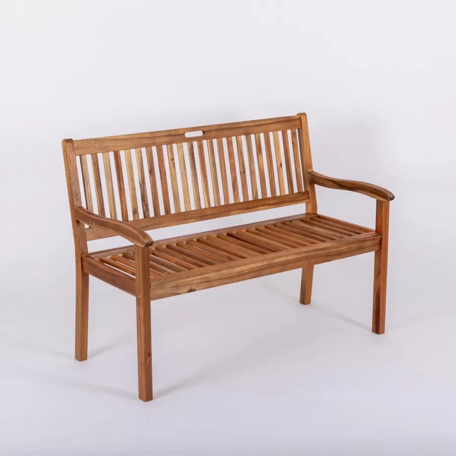 Panchina 2 posti in legno di acacia 120x59 cm con braccioli - Paja