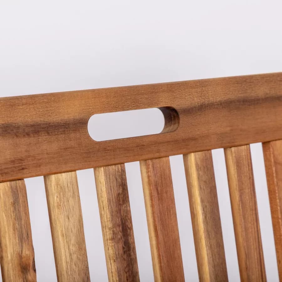 Panchina 2 posti in legno di acacia 120x59 cm con braccioli - Paja