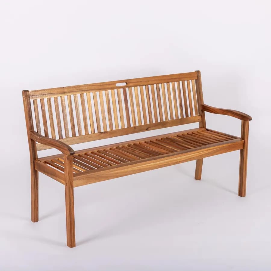 Panchina 3 posti in acacia 150 cm con braccioli - Paja