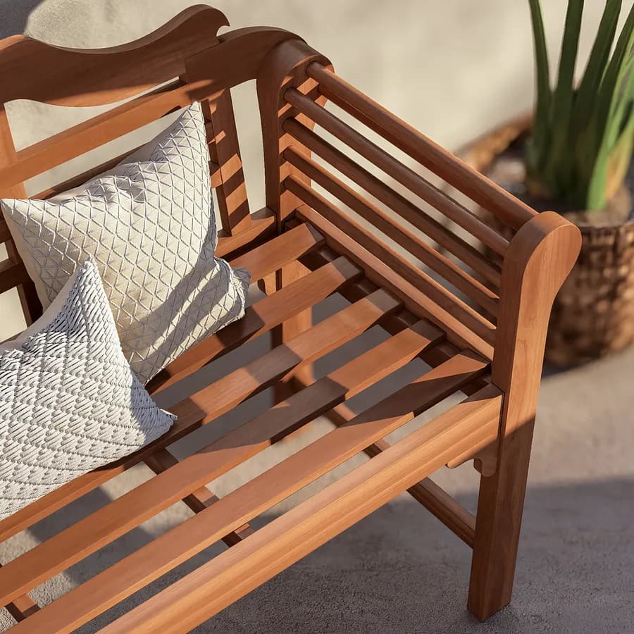 Panchina da giardino 3 posti in legno di acacia stile classico - Disha