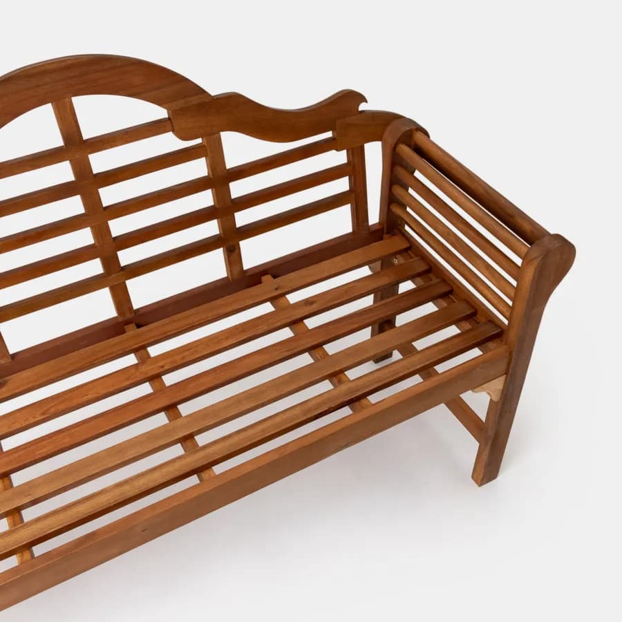 Panchina da giardino 3 posti in legno di acacia stile classico - Disha