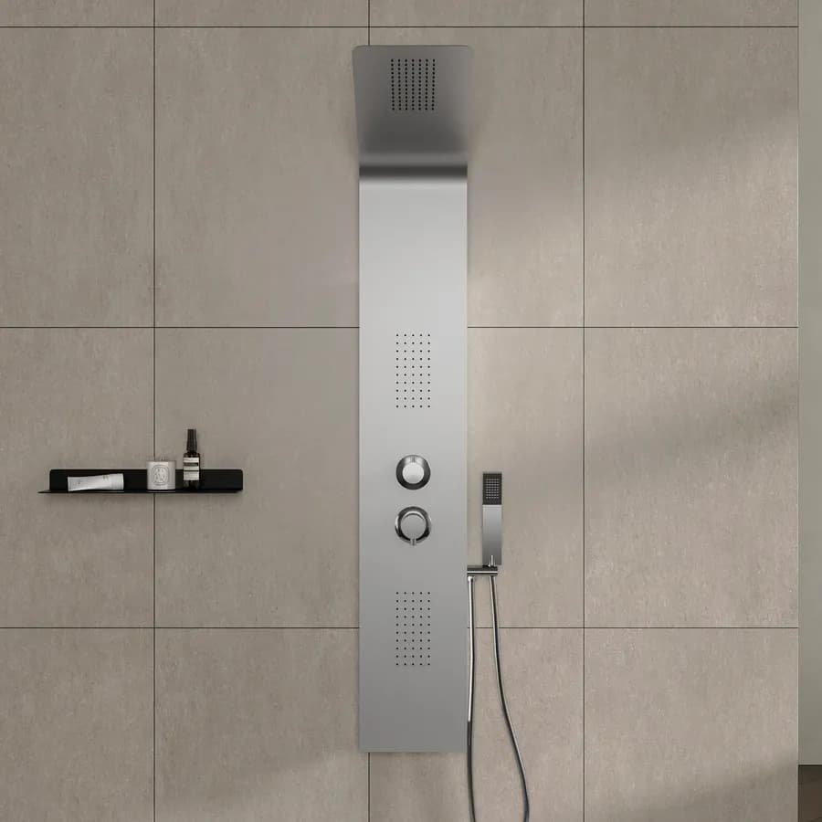Pannello doccia idromassaggio alluminio silver - Glamm