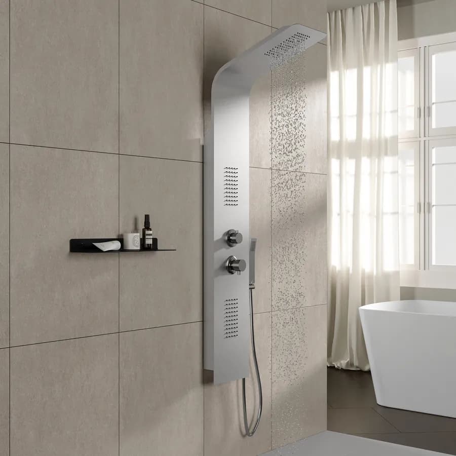 Pannello doccia idromassaggio alluminio silver - Glamm