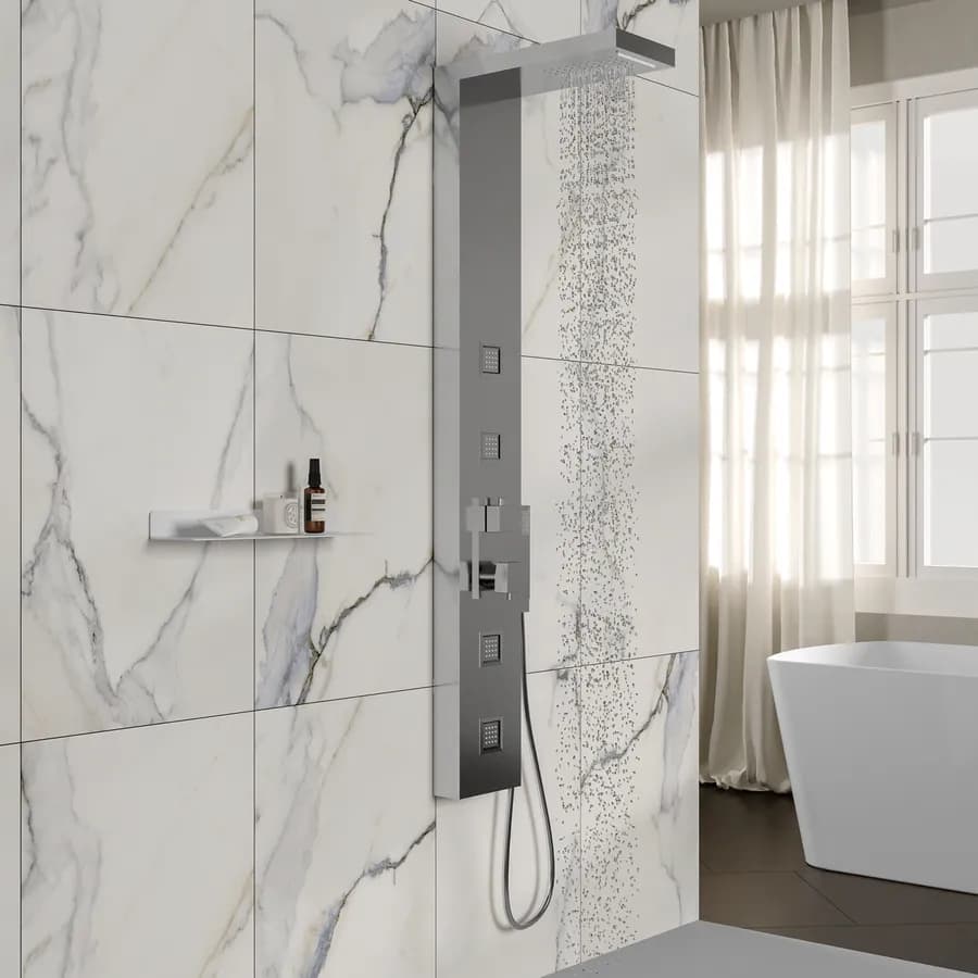 Pannello doccia idromassaggio squadrato con cascata cervicale idroterapia - Keen