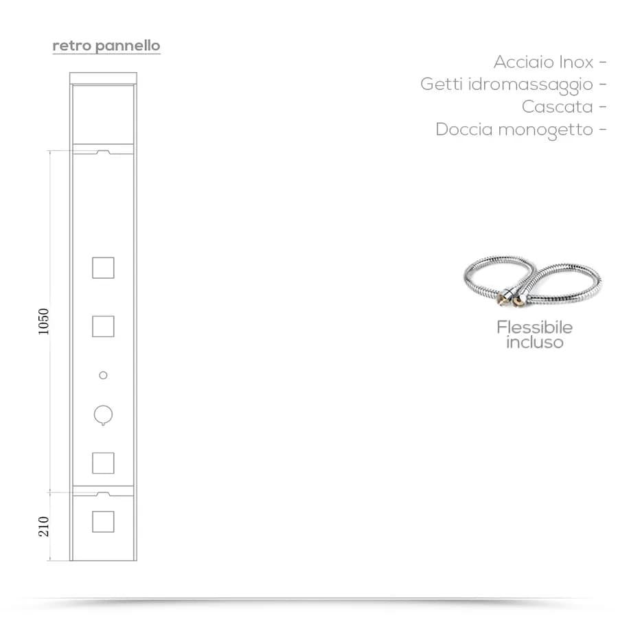 Pannello doccia idromassaggio squadrato con cascata cervicale idroterapia - Keen