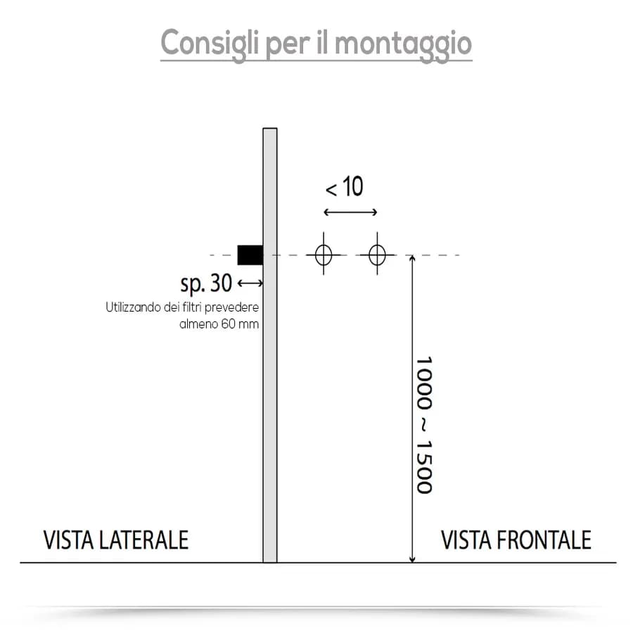Pannello doccia in acciaio inox con miscelatore e soffione idromassaggio - Nevada