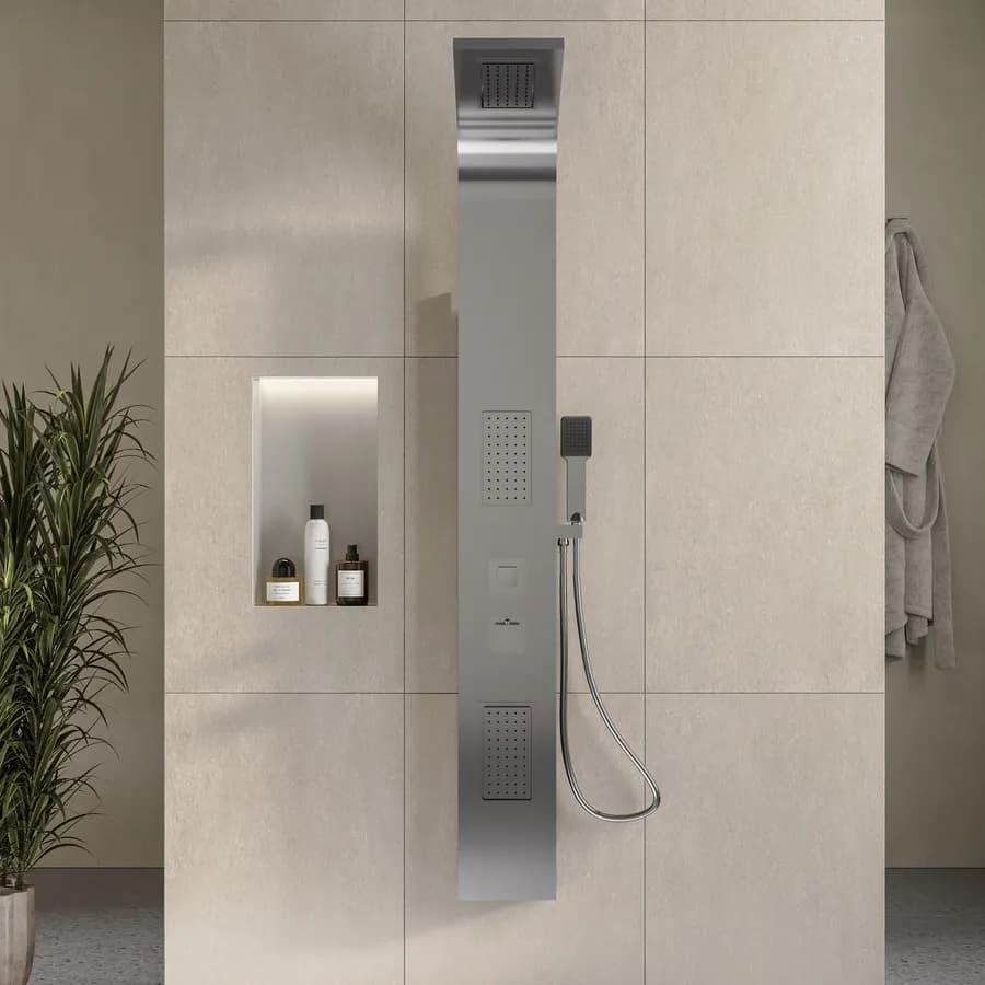 Pannello doccia termostatico idromassaggio multigetto acciaio inox - Denver