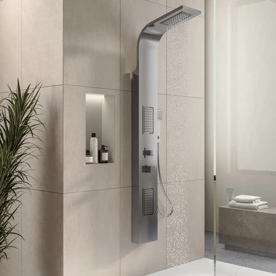 Pannello doccia termostatico idromassaggio multigetto acciaio inox - Denver