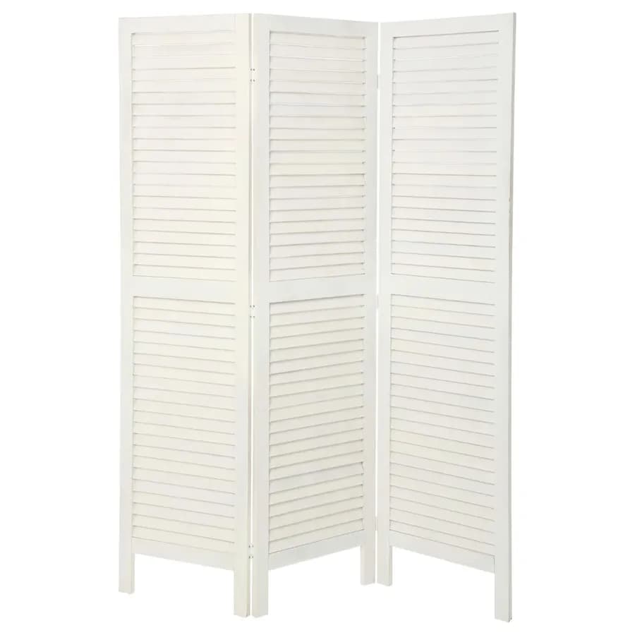 Paravento 120x170 h cm in legno di paulonia bianco anticato