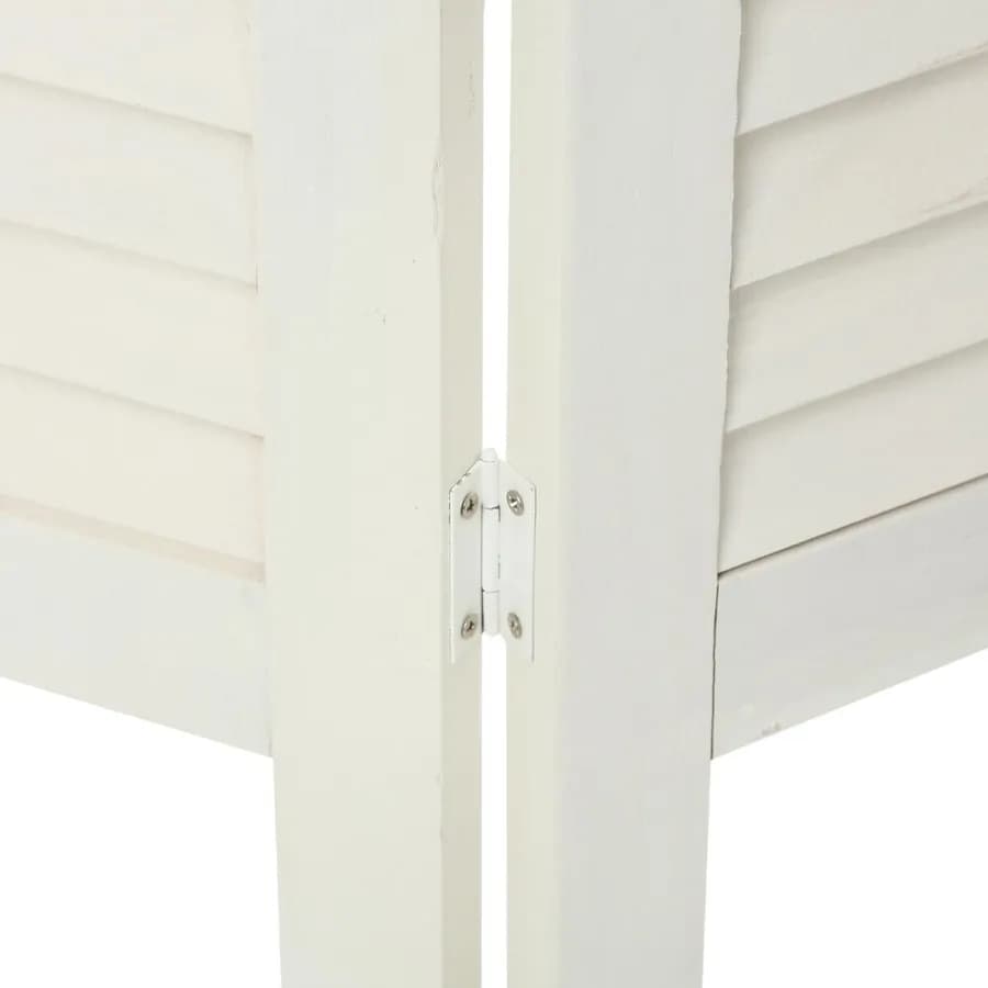 Paravento 120x170 h cm in legno di paulonia bianco anticato