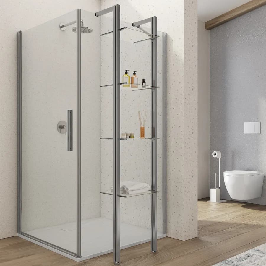 Set mensole per box doccia 42 cm cromo - Aqua