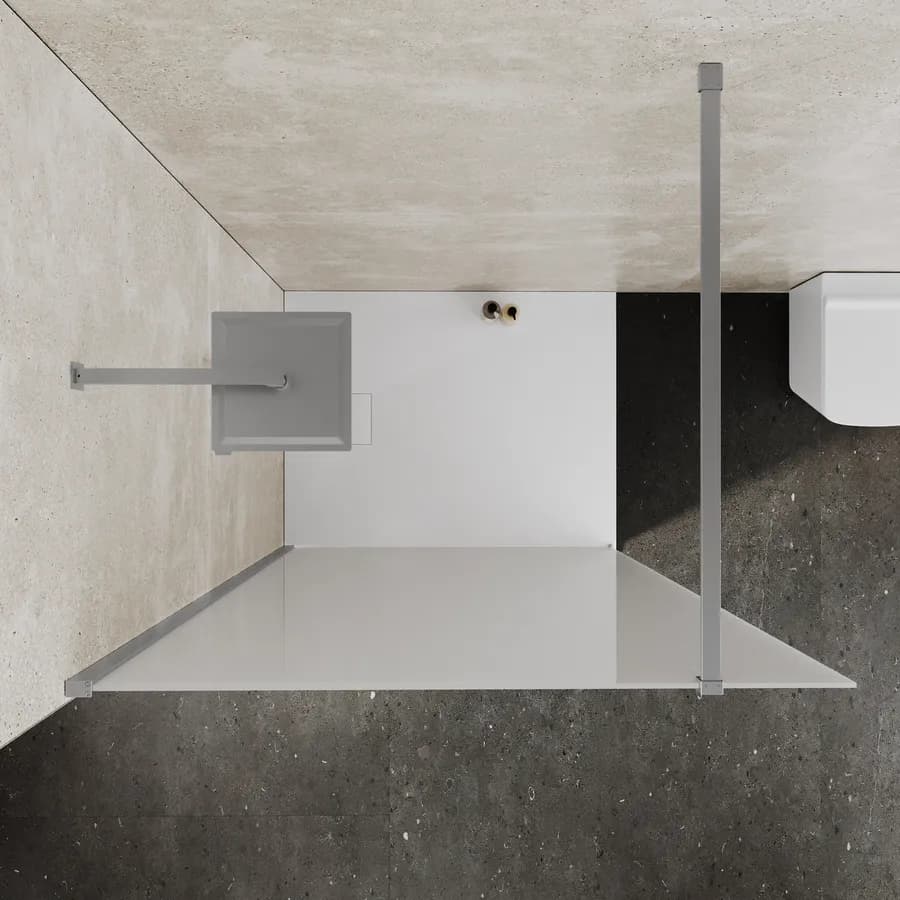 Box doccia Walk in 140 cm vetro anticalcare specchiato e profilo cromo 200h - Keep
