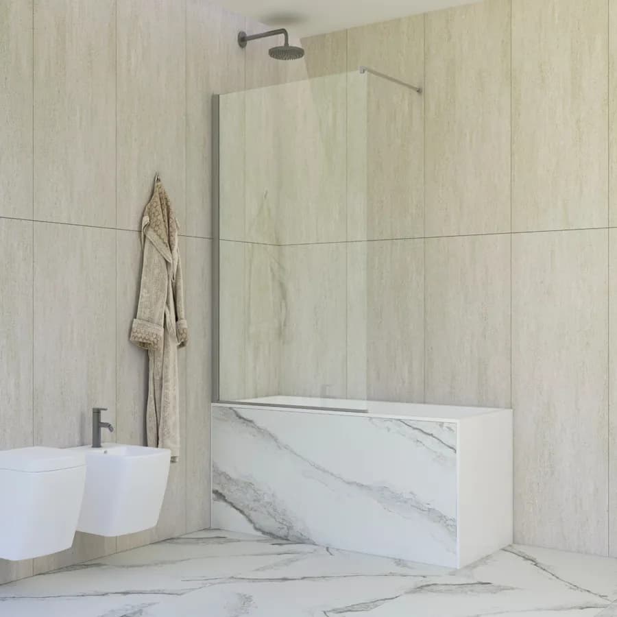 Parete sopravasca walk-in 70 cm in cristallo temperato 6 mm trasparente 150 h cm - Japan
