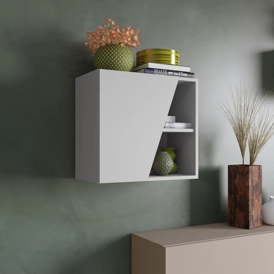 Pensile 55x50h cm gesso con anta sagomata reversibile - Clary