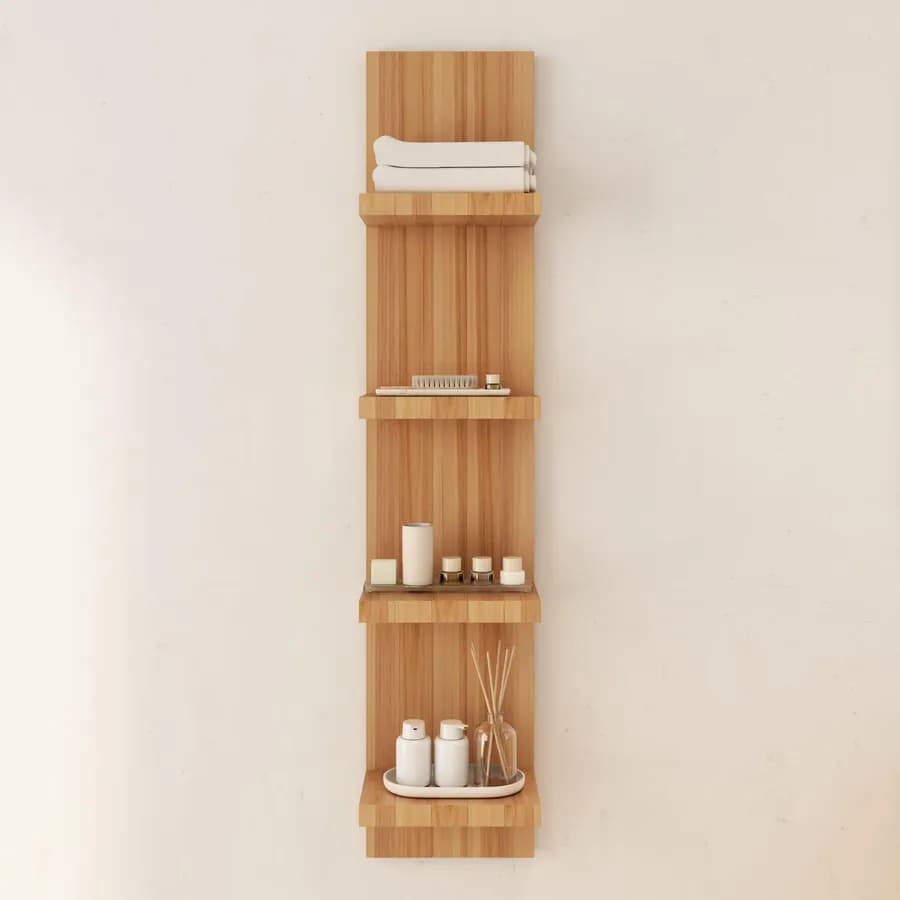 Pensile bagno a giorno 30x120h cm in legno teak