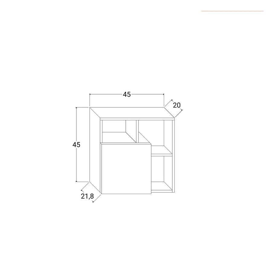 Pensile bagno 45x45 h cm bianco opaco con anta grigia - Plint