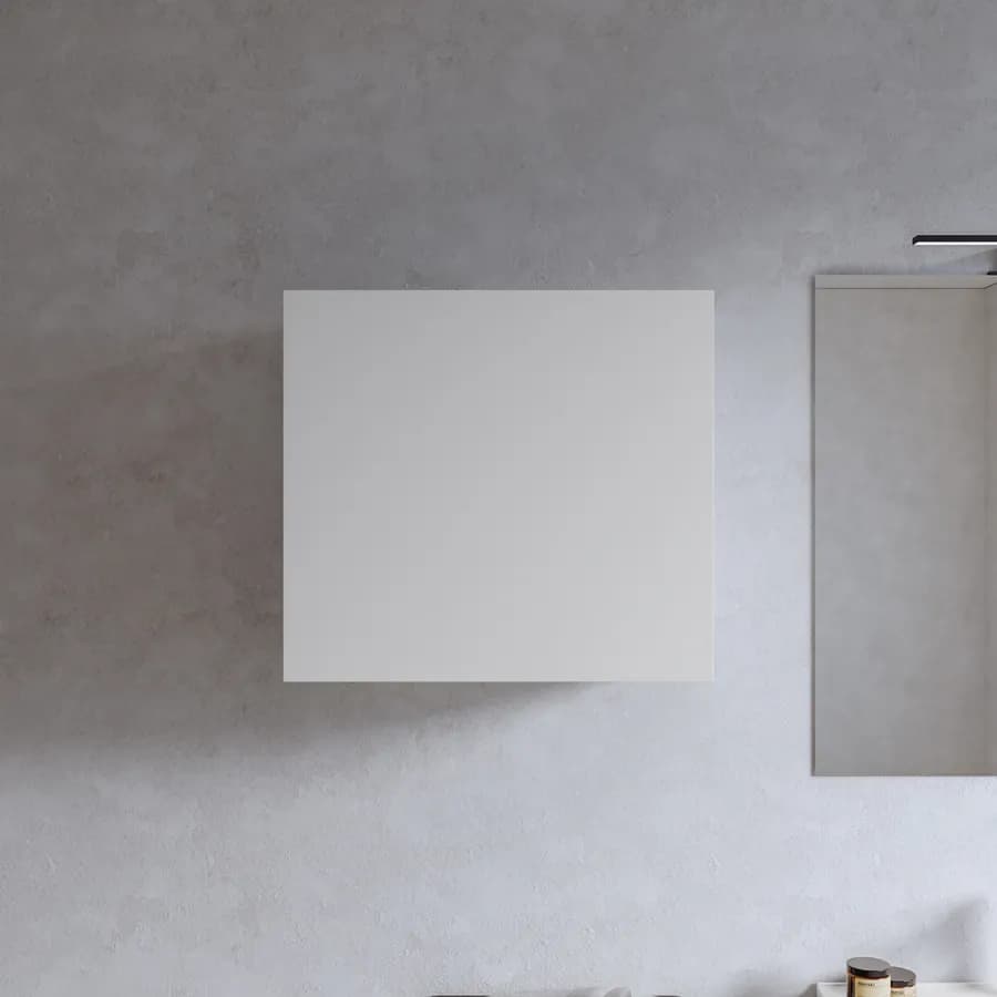 Pensile bagno 55x50 h cm con anta reversibile bianco opaco - Plain