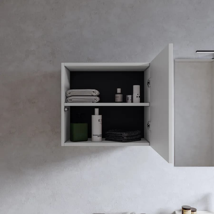 Pensile bagno 55x50 h cm con anta reversibile bianco opaco - Plain