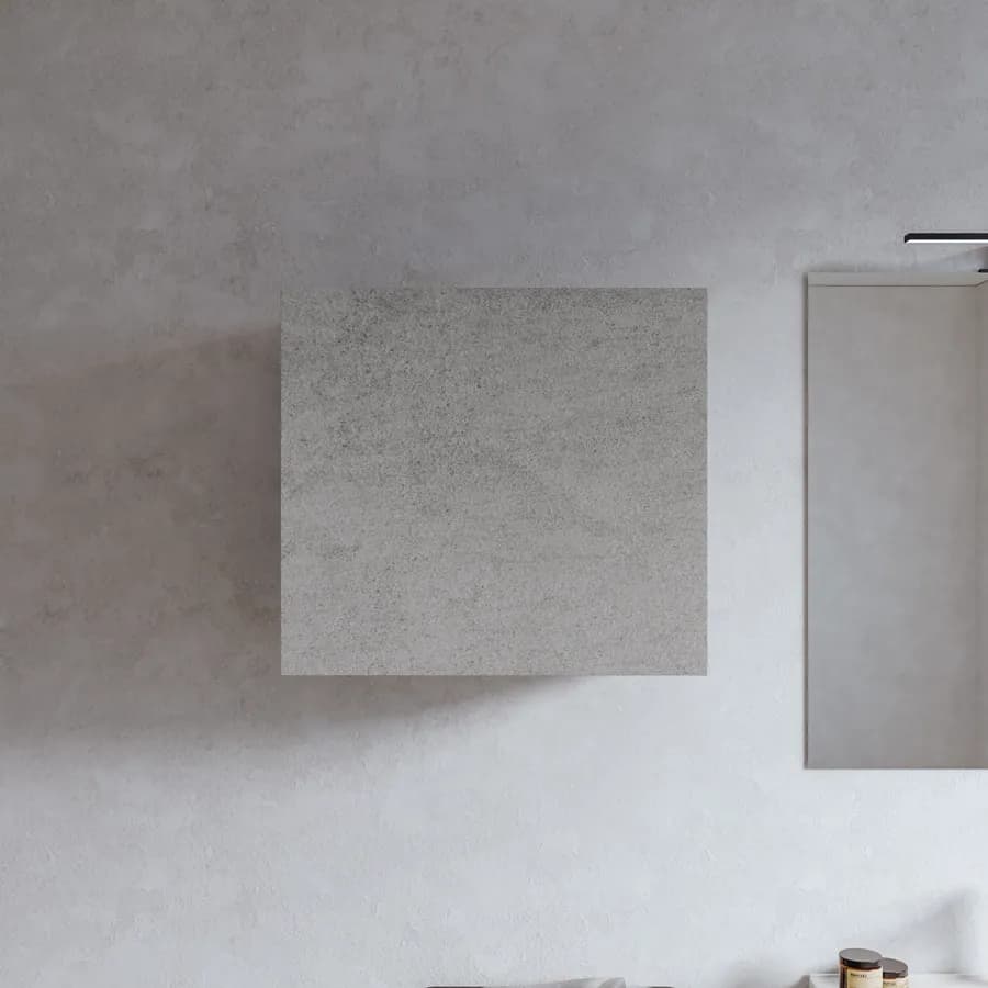 Pensile bagno 55x50 h cm con anta reversibile grigio pietra - Plain