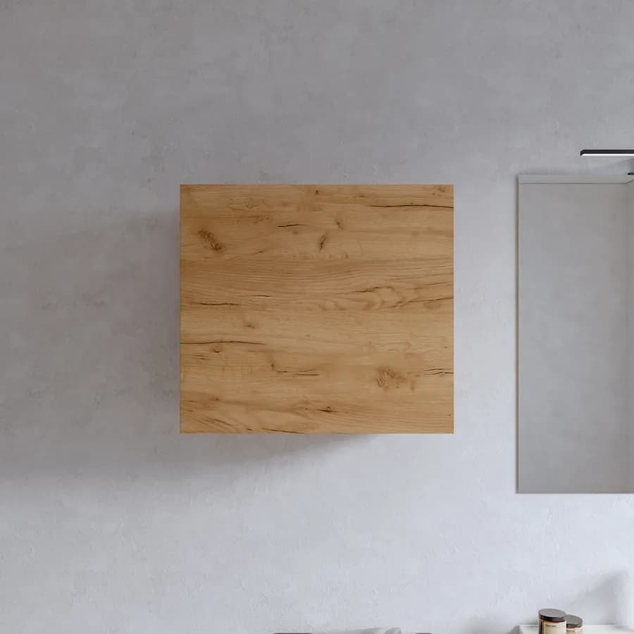 Pensile bagno 55x50 h cm con anta reversibile rovere gold - Plain